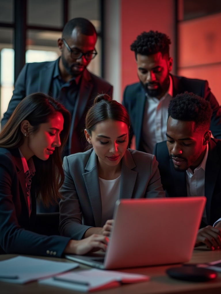 Diverse team of business professionals collaborating