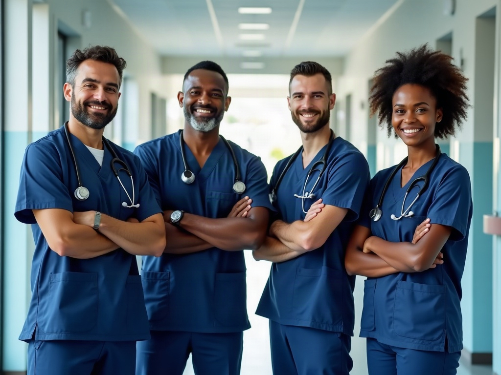 Tekcel healthcare staffing team of professionals in scrubs